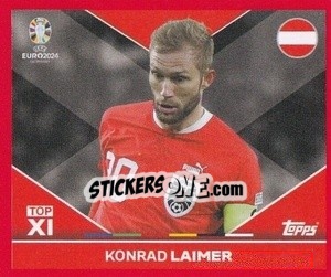 Sticker Konrad Laimer - UEFA Euro 2024. Swiss Edition n. AUT-TOP1 - Panini