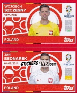 Sticker Wojciech Szczęsny / Jan Bednarek - UEFA Euro 2024. Swiss Edition n. POL2-3 - Panini