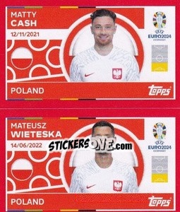 Sticker Matty Cash / Mateusz Wieteska - UEFA Euro 2024. Swiss Edition n. POL4-5 - Panini