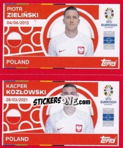 Sticker Piotr Zieliński / Kacper Kozłowski - UEFA Euro 2024. Swiss Edition n. POL10-11 - Panini