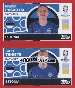 Cromo Maksim Paskotsi / Taijo Teniste - UEFA Euro 2024. Swiss Edition n. EST8-9 - Panini