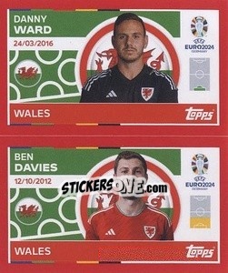 Sticker Danny Ward / Ben Davies - UEFA Euro 2024. Swiss Edition n. WAL2-3 - Panini