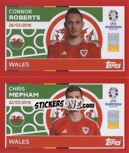 Sticker Connor Roberts / Chris Mepham - UEFA Euro 2024. Swiss Edition n. WAL6-7 - Panini