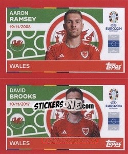 Sticker Aaron Ramsey / David Brooks - UEFA Euro 2024. Swiss Edition n. WAL8-9 - Panini