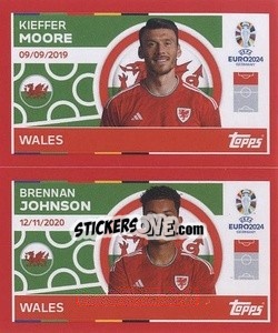 Sticker Kieffer Moore / Brennan Johnson - UEFA Euro 2024. Swiss Edition n. WAL14-15 - Panini