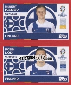 Sticker Robert Ivanov / Robin Lod - UEFA Euro 2024. Swiss Edition n. FIN6-7 - Panini