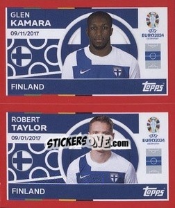 Sticker Glen Kamara / Robert Taylor - UEFA Euro 2024. Swiss Edition n. FIN8-9 - Panini