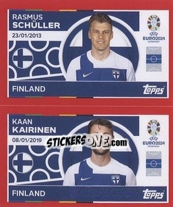 Sticker Rasmus Schüller / Kaan Kairinen - UEFA Euro 2024. Swiss Edition n. FIN10-11 - Panini
