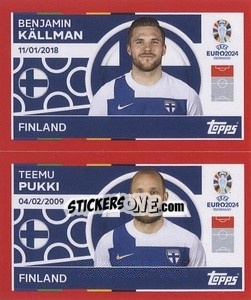 Sticker Benjamin Källman / Teemu Pukki - UEFA Euro 2024. Swiss Edition n. FIN14-15 - Panini