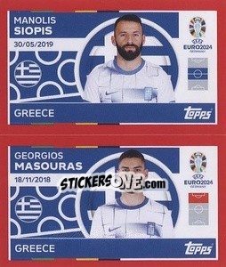 Sticker Manolis Siopis / Giorgios Masouras - UEFA Euro 2024. Swiss Edition n. GRE14-15 - Panini