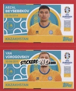 Cromo Abzal Beysebekov / Yan Vorogovskiy - UEFA Euro 2024. Swiss Edition n. KAZ6-7 - Panini