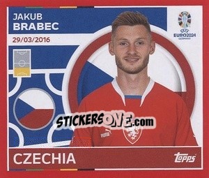 Sticker Jakub Brabec - UEFA Euro 2024. Swiss Edition n. CZE6 - Panini