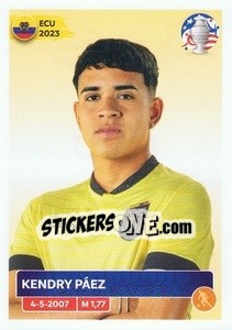 Sticker Kendry Páez - CONMEBOL Copa América 2024. US Edition n. ECU17 - Panini
