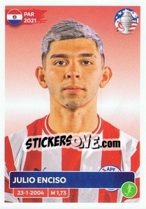 Sticker Julio Enciso - CONMEBOL Copa América 2024. US Edition n. PAR20 - Panini