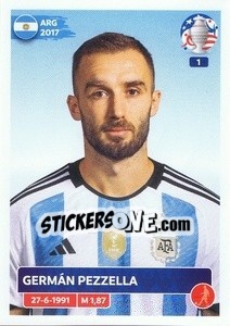Sticker Germán Pezzella - CONMEBOL Copa América 2024. US Edition n. ARG7 - Panini