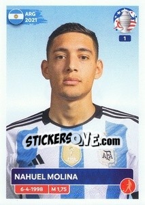 Sticker Nahuel Molina - CONMEBOL Copa América 2024. US Edition n. ARG10 - Panini