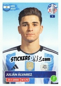 Sticker Julián Álvarez - CONMEBOL Copa América 2024. US Edition n. ARG20 - Panini