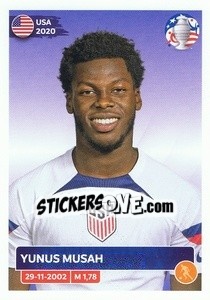 Sticker Yunus Musah - CONMEBOL Copa América 2024. US Edition n. USA13 - Panini