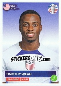 Sticker Timothy Weah - CONMEBOL Copa América 2024. US Edition n. USA18 - Panini