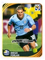 Cromo Diego Forlan - FIFA World Cup 2010 South Africa. Mini sticker-set - Panini