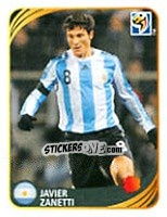 Cromo Javier Zanetti - FIFA World Cup 2010 South Africa. Mini sticker-set - Panini