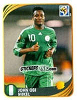Figurina John Obi Mikel - FIFA World Cup 2010 South Africa. Mini sticker-set - Panini