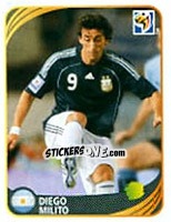 Cromo Diego Milito - FIFA World Cup 2010 South Africa. Mini sticker-set - Panini