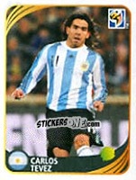 Cromo Carlos Tevez - FIFA World Cup 2010 South Africa. Mini sticker-set - Panini