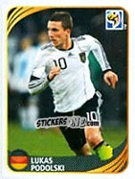 Cromo Lukas Podolski - FIFA World Cup 2010 South Africa. Mini sticker-set - Panini