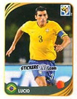 Sticker Lucio - FIFA World Cup 2010 South Africa. Mini sticker-set - Panini