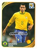 Sticker Gilberto Silva - FIFA World Cup 2010 South Africa. Mini sticker-set - Panini