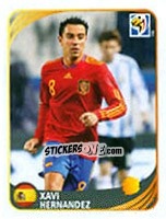 Sticker Xavi Hernandez - FIFA World Cup 2010 South Africa. Mini sticker-set - Panini