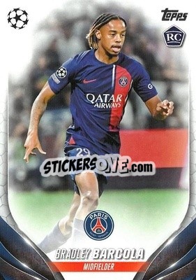Sticker Bradley Barcola - UEFA Club Competitions 2023-2024
 n. 69 - Topps