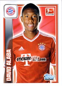 Sticker David Alaba - German Football Bundesliga 2013-2014 n. 204 - Topps