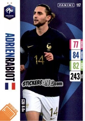 Sticker Adrien Rabiot - England 2024 Tournament Edition. Adrenalyn XL
 n. 117 - Panini