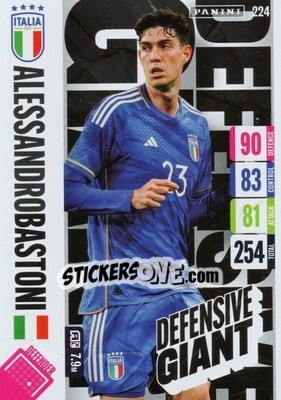 Sticker Alessandro Bastoni - England 2024 Tournament Edition. Adrenalyn XL
 n. 224 - Panini