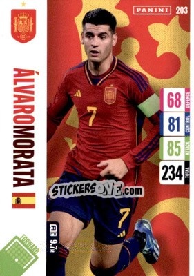Sticker Alvaro Morata - England 2024 Tournament Edition. Adrenalyn XL
 n. 203 - Panini