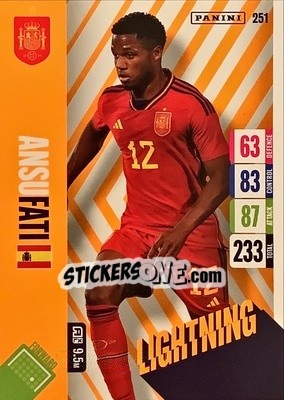 Sticker Ansu Fati - England 2024 Tournament Edition. Adrenalyn XL
 n. 251 - Panini