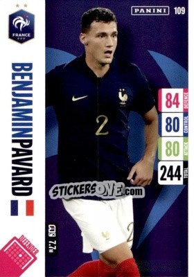 Sticker Benjamin Pavard - England 2024 Tournament Edition. Adrenalyn XL
 n. 109 - Panini