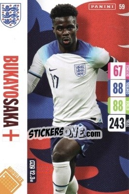 Sticker Bukayo Saka - England 2024 Tournament Edition. Adrenalyn XL
 n. 59 - Panini