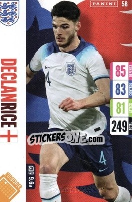 Sticker Declan Rice - England 2024 Tournament Edition. Adrenalyn XL
 n. 58 - Panini