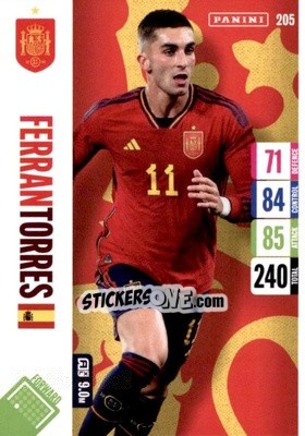 Sticker Ferran Torres - England 2024 Tournament Edition. Adrenalyn XL
 n. 205 - Panini
