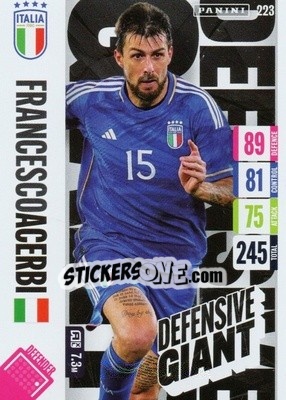 Sticker Francesco Acerbi - England 2024 Tournament Edition. Adrenalyn XL
 n. 223 - Panini