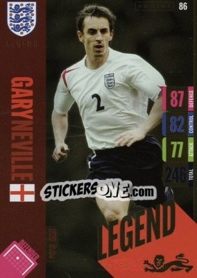 Sticker Gary Neville - England 2024 Tournament Edition. Adrenalyn XL
 n. 86 - Panini