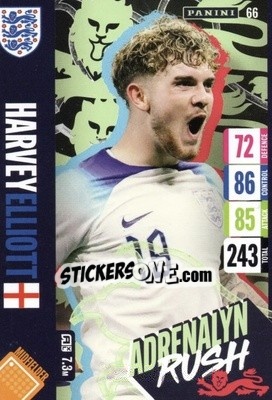 Sticker Harvey Elliott - England 2024 Tournament Edition. Adrenalyn XL
 n. 66 - Panini