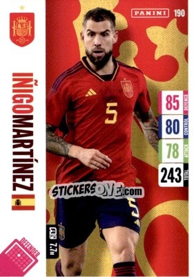 Sticker Inigo Martinez - England 2024 Tournament Edition. Adrenalyn XL
 n. 190 - Panini