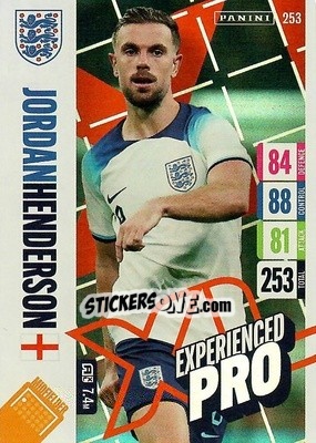 Sticker Jordan Henderson - England 2024 Tournament Edition. Adrenalyn XL
 n. 253 - Panini