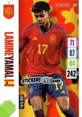 Sticker Lamine Yamal - England 2024 Tournament Edition. Adrenalyn XL
 n. 207 - Panini