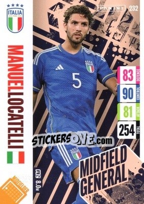 Sticker Manuel Locatelli - England 2024 Tournament Edition. Adrenalyn XL
 n. 232 - Panini