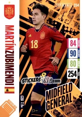 Sticker Martin Zubimendi - England 2024 Tournament Edition. Adrenalyn XL
 n. 234 - Panini
